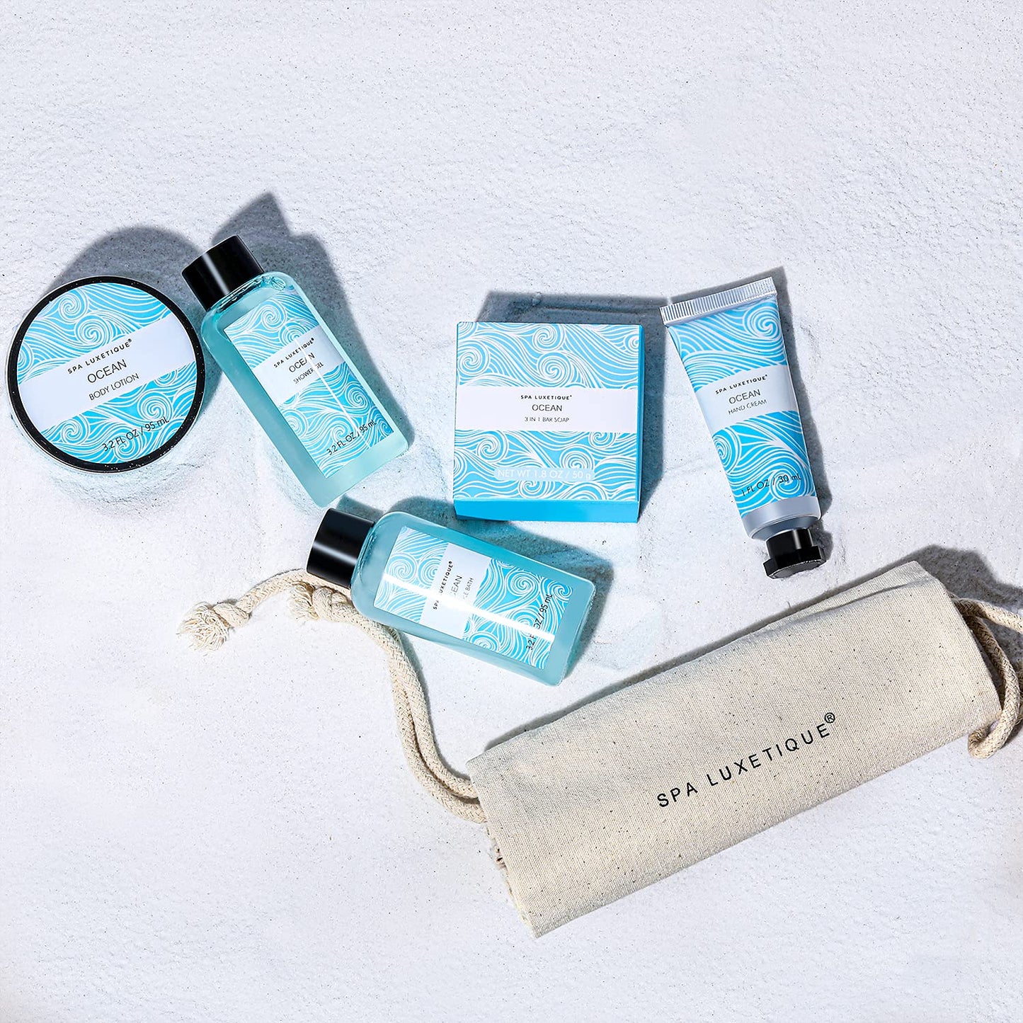 Spa Luxetique Ocean Spa Gift Set for Women - Includes Body Lotion, Shower Gel & Bubble Bath | Perfect Mother's Day Gift