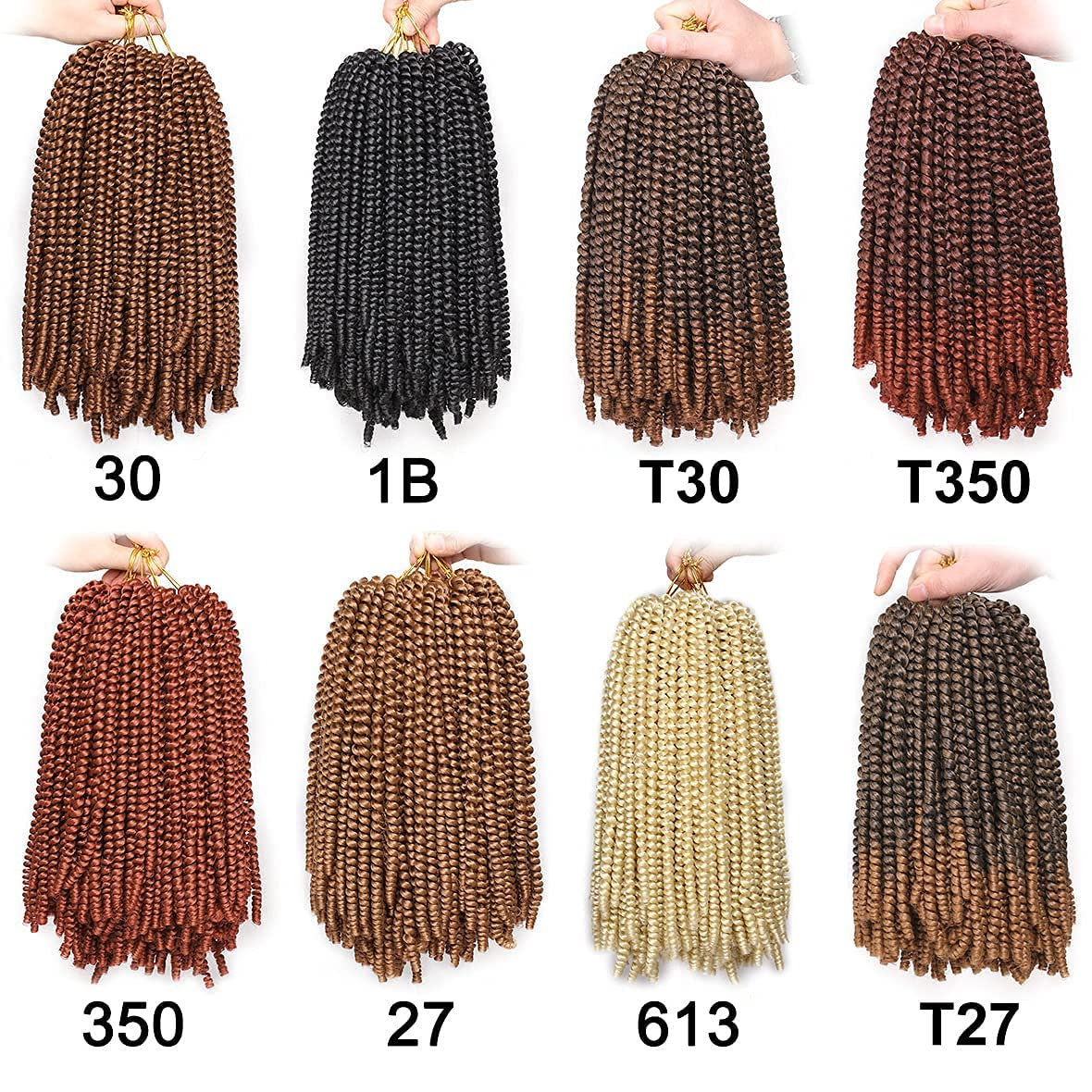 Xtrend 12 Inch 2 Packs Spring Twist Hair For Butterfly Faux Locks Crochet Braiding Hair Synthetic Fluffy Hair Extension For Black Women (Green#)