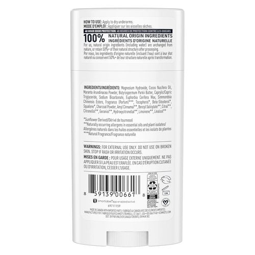 Schmidt's Charcoal & Magnesium Vegan Deodorant - Aluminum-Free, 48-Hour Odor Protection | 2.65 oz, Pack of 2