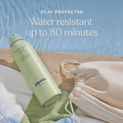 Pipette Baby Mineral Sunscreen Spray SPF 30 - Water-Resistant Non-Nano Zinc Oxide | Safe for Sensitive Skin, 6 oz