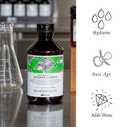 Davines Naturaltech Renewing Shampoo - Anti-Aging Formula for All Hair Types | 8.45 Fl Oz