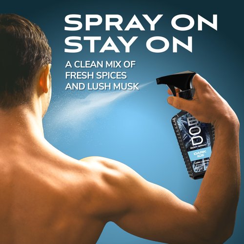BOD man Fragrance Body Spray, Dark Ice, 8 fl oz (Pack of 2)