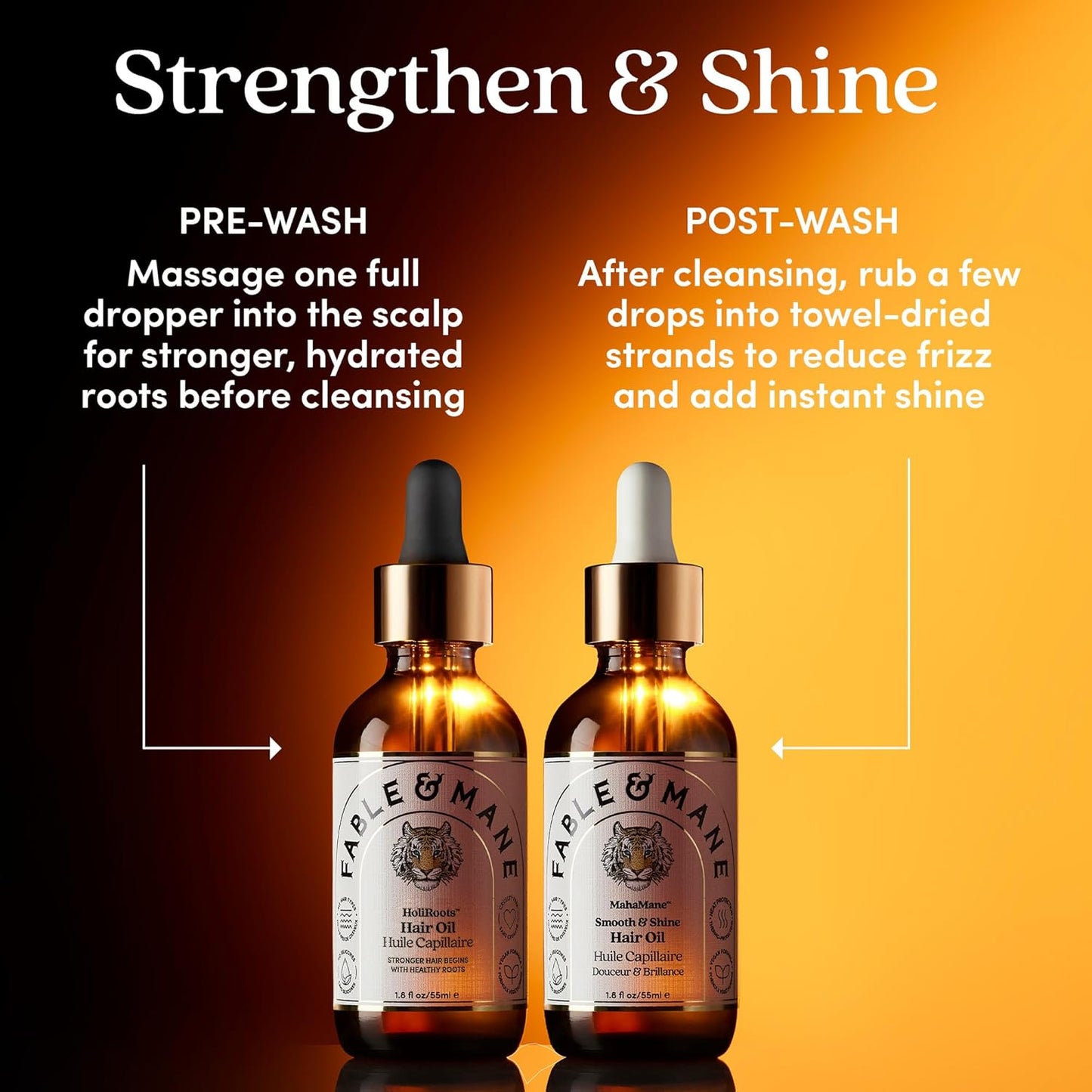 Fable and Mane MahaMane Hair Serum - Smooth & Shine Protective Oil Treatment for Dry Hair | 1.8 FL Oz