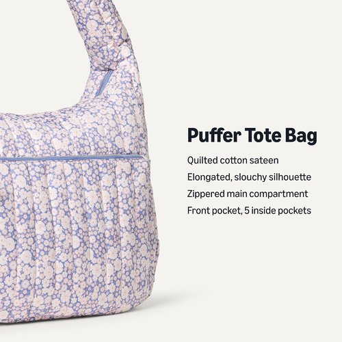 Amazon Essentials Quilted Shoulder Tote Bag - Stylish Zipper Closure for Women