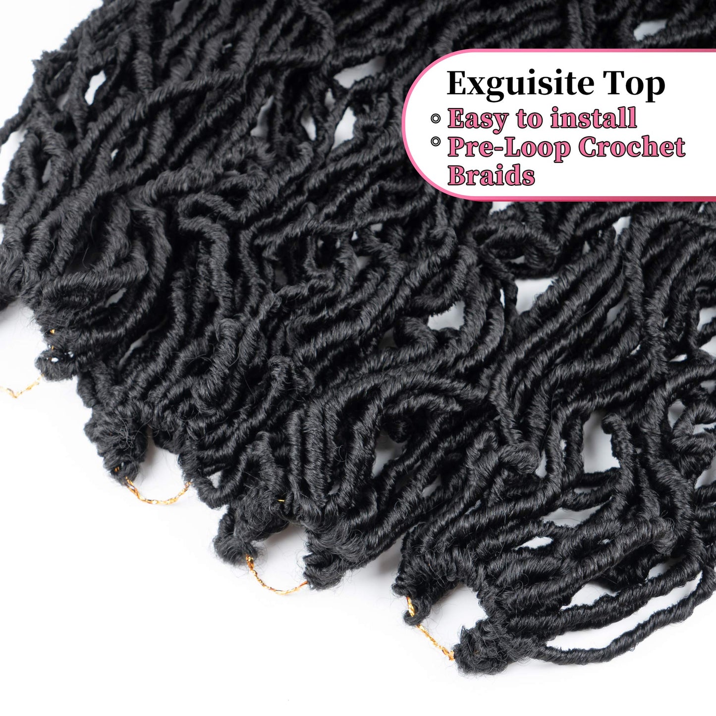 Soft Locs Crochet Hair 32 Inch New Faux Locs Crochet Braids Hair 6 Packs/lot 90g Goddess Locs Synthetic Hair Extend Soft Locs Braiding Hair for Women (32 Inch (Pack of 6), 1B)