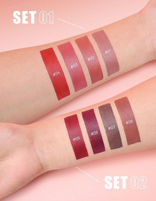 Erinde Matte Lipstick Crayon Set - 4 Long-Lasting Waterproof Velvet Shades | Vegan & Cruelty-Free