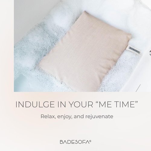 BADESOFA® Luxury Seat Cushion for Bath | Premium-Quality Materials | Comfortable & Quick-Drying | Washable Bath Pillow in Charcoal | Home Spa | Suitable for Bathtub, Steam Sauna & Hot Tub