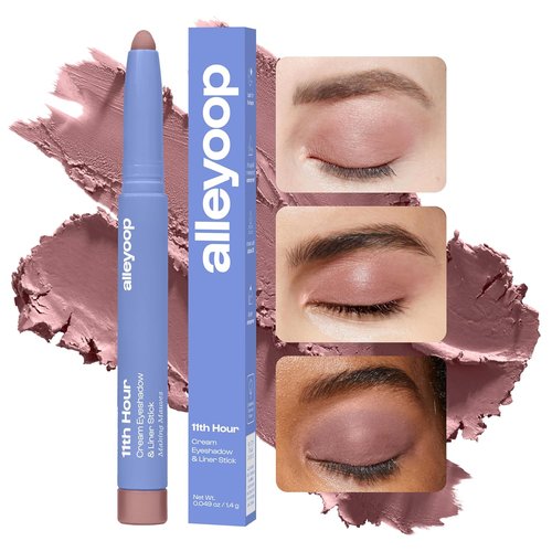 ALLEYOOP 11th Hour Waterproof Cream Eyeshadow Stick - Long-Lasting Smudge-Proof Eye Makeup in Mauve Matte