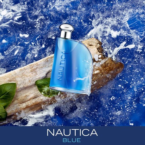 Nautica Blue Eau de Toilette - Long Lasting Men's Fragrance | 3.4 fl oz with Basil, Jasmine & Cedarwood Notes