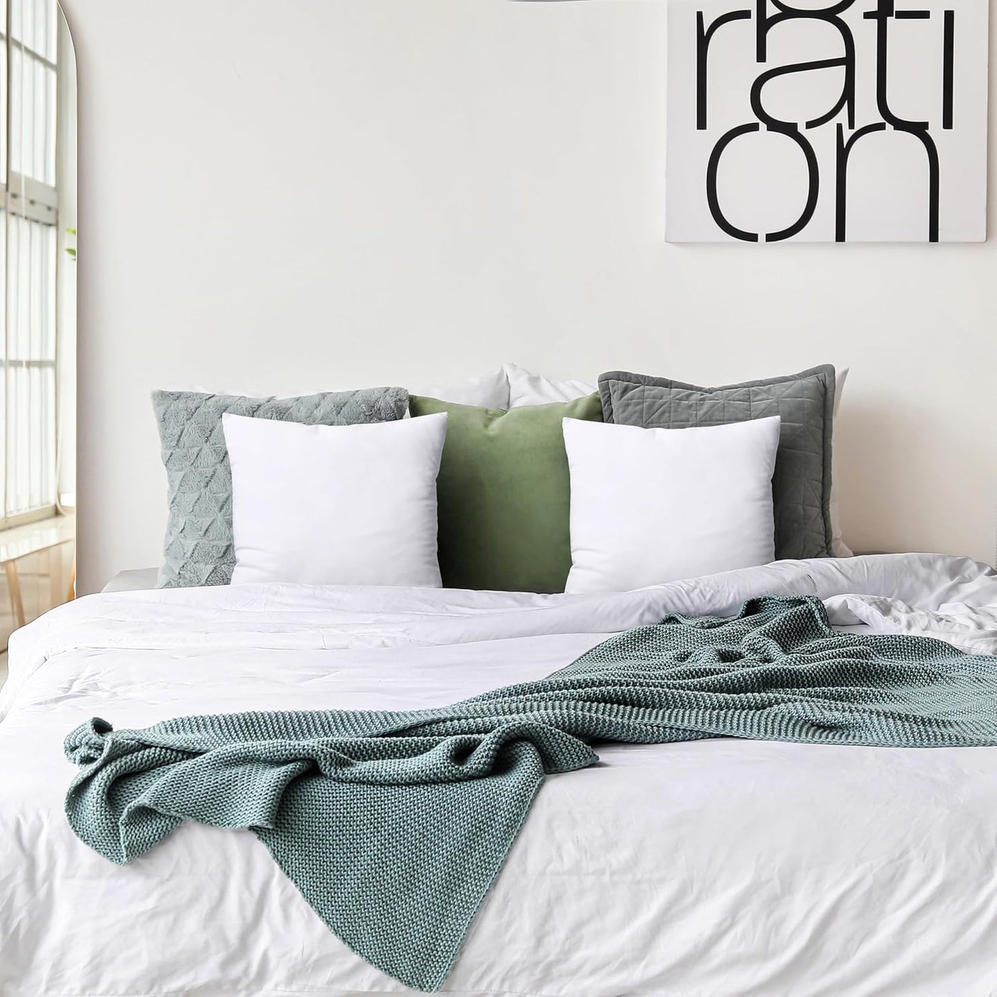 Utopia Bedding 18x18 Pillow Inserts - Set of 2 White Decorative Cushions for Sofa & Bed - Soft & Fluffy