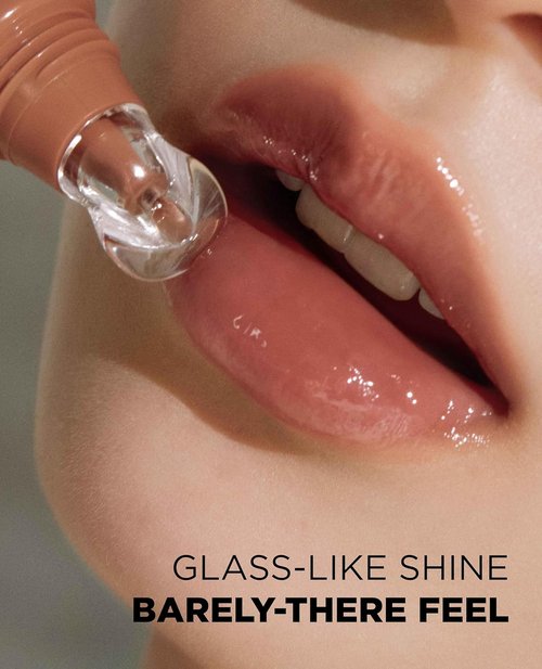 EITHER& Glazed Lip Oil - Tinted Glossy Lip Moisturizer with Peptides | Lightweight & Non-Sticky, 10g