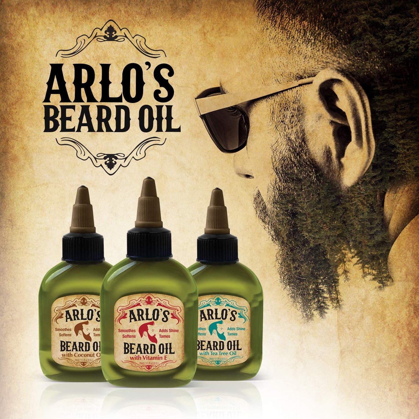 Arlo's Beard Oil - Nourishing Formula with Vitamin E | 2.5 Ounce Size for Healthy Beards