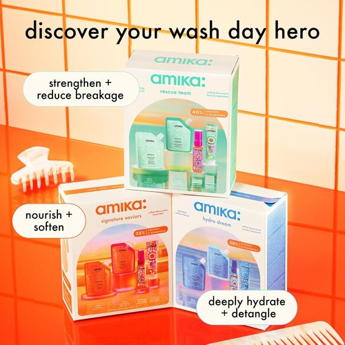 Amika Rescue Team Hair Routine Trial Set - Nourishing Essentials for Healthy Hair