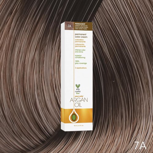 One N' Only Permanent Hair Color - Argan Oil Infused Hair Dye for Rich Tones & Gray Coverage - 7A Medium Ash Blonde (3 oz)