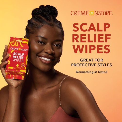 Creme of Nature Argan Oil Scalp Relief Wipes - Moisturizing Cleanser for Dry Scalp | 20 Count