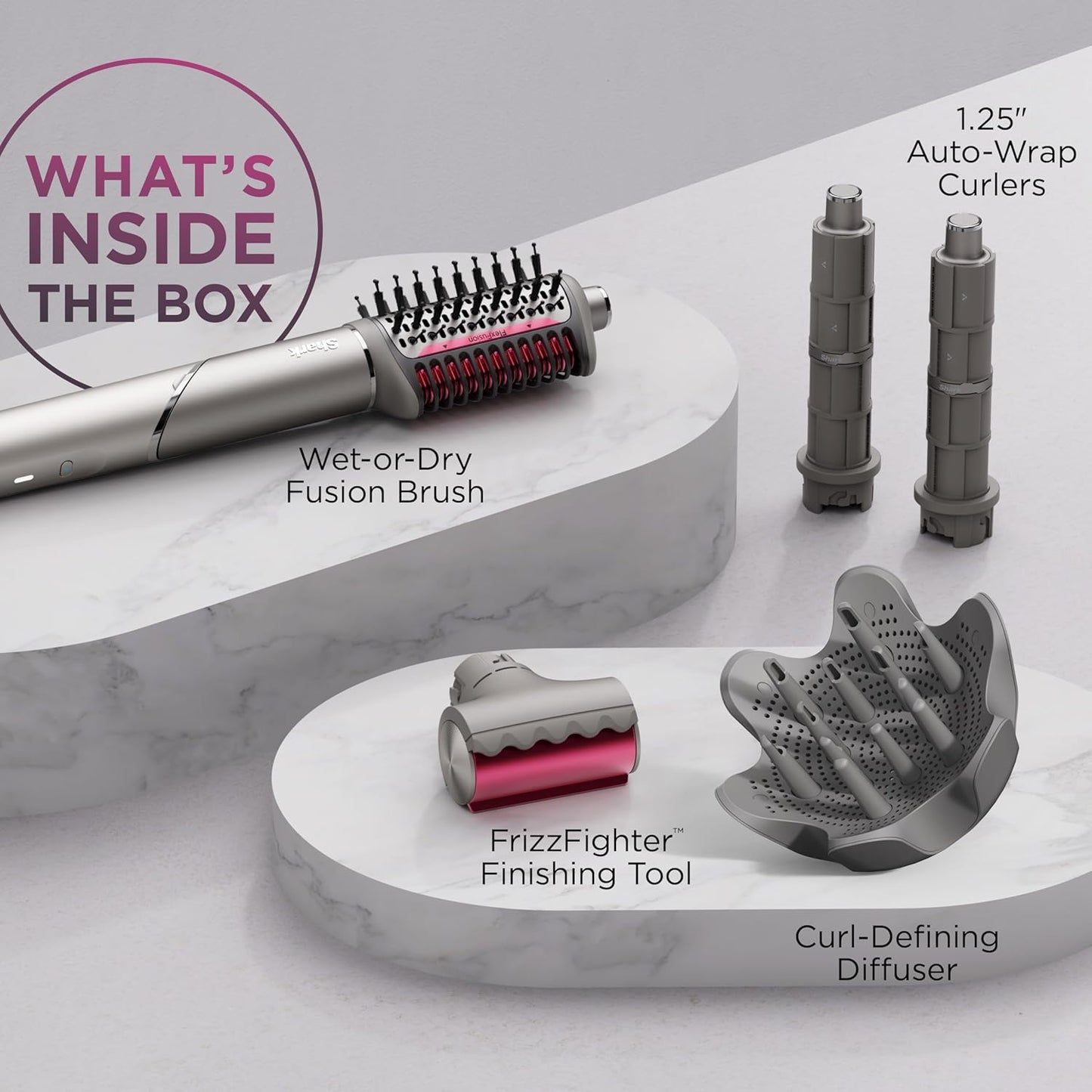 Shark FlexFusion Hair Dryer - Ceramic Air Styler with Auto-Wrap Curlers & Diffuser | HD642