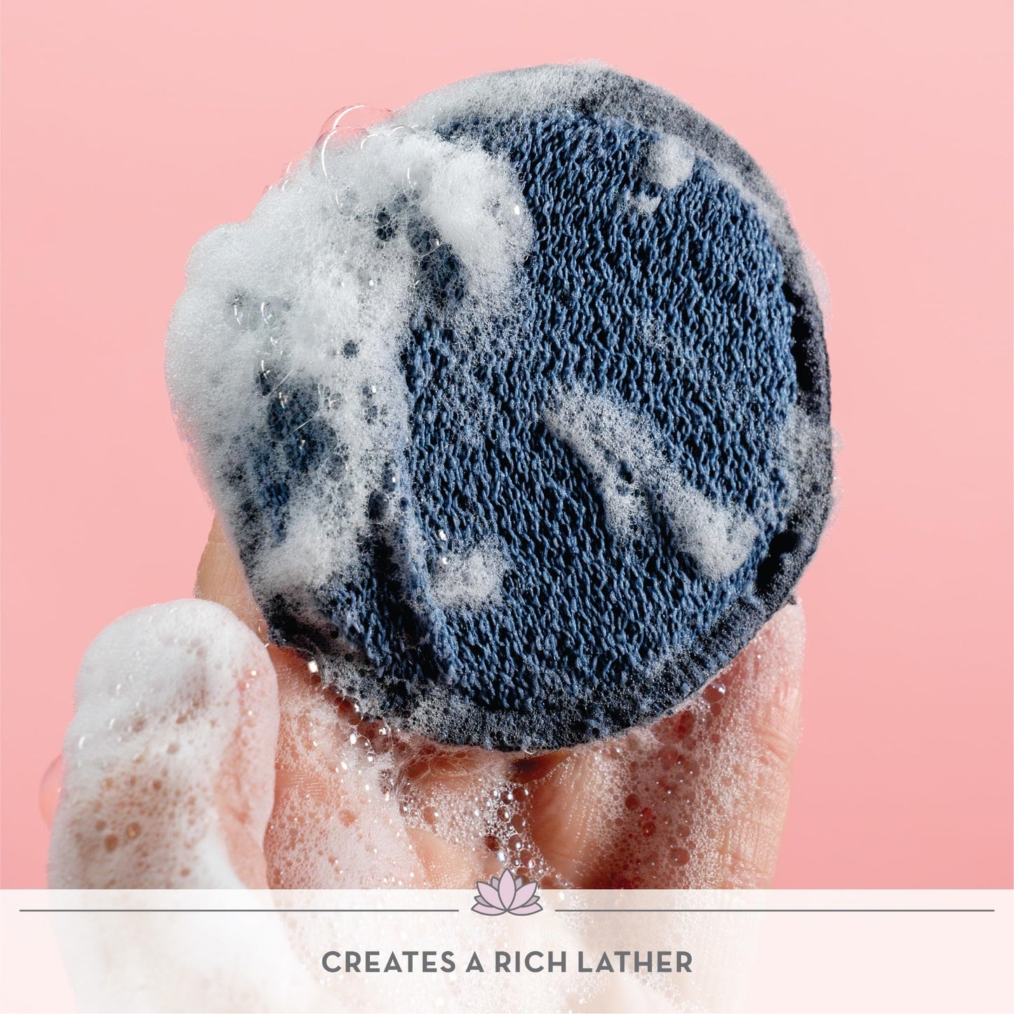 S&T INC. Gentle Face Scrubbers, Dual Sided Face Exfoliators with Elastic Strap, 3.3 Inch Diameter, 2 Pack, Navy/Grey