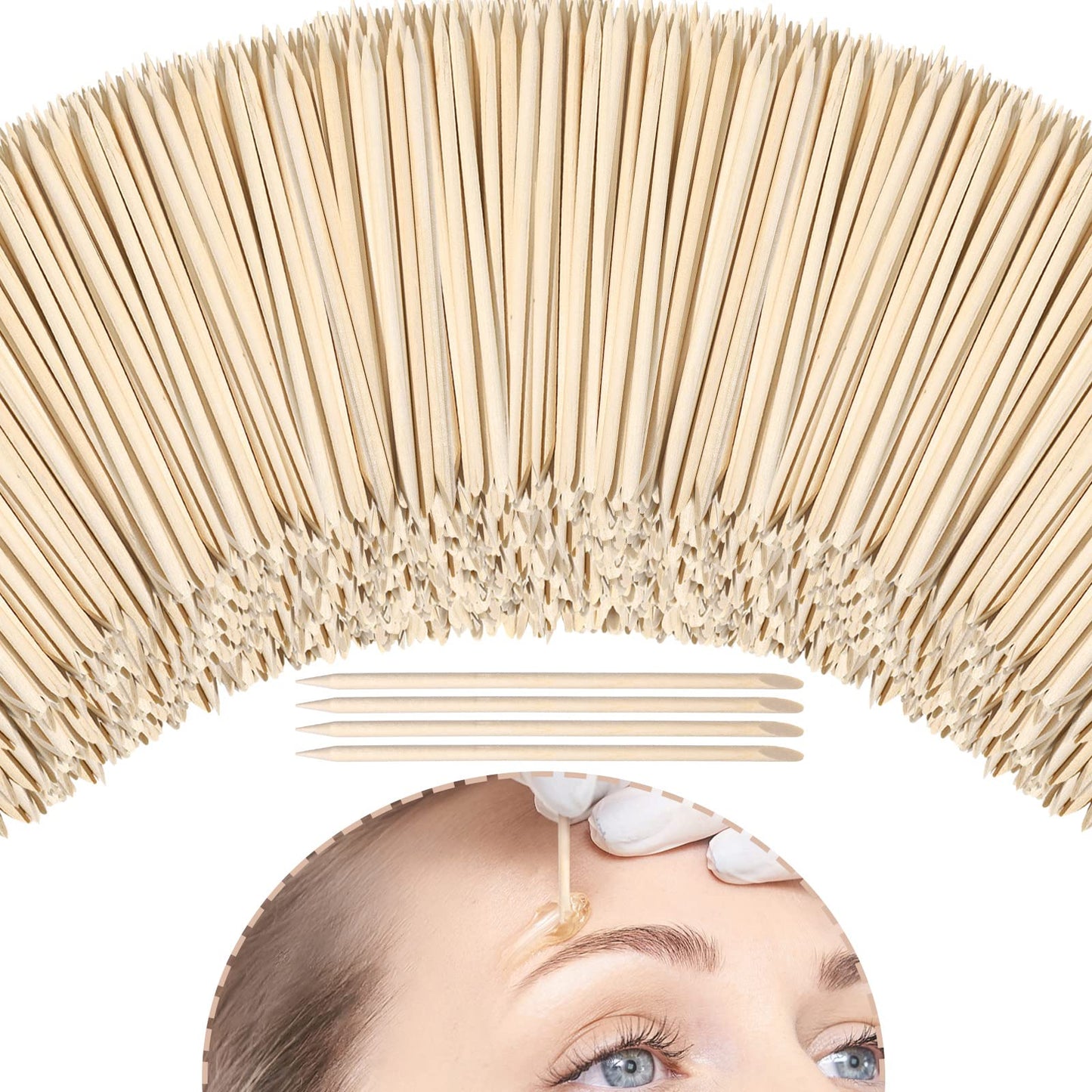Demissle Hair Removal Waxing Sticks, 800 Pack Wooden Wax Applicator Sticks for Eyebrow, Lip, Nose, Facial Hair Waxing, Smooth Skin Use, Includes 8 Bags of 100 Pieces Each