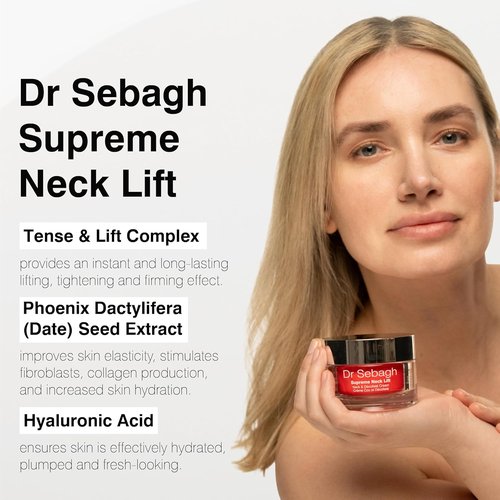 Dr Sebagh Supreme Neck Lift - Firming & Rejuvenating Neck Cream for Wrinkles | 1.7 fl oz - Smooth & Tighten Décolletage