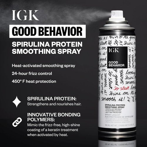 IGK Good Behavior Holiday 2025 Gift Set - Flexible Hairspray, Smoothing Spray & 4-in-1 Prep Spray | Anti-Frizz & Heat Protection for All Hair Types