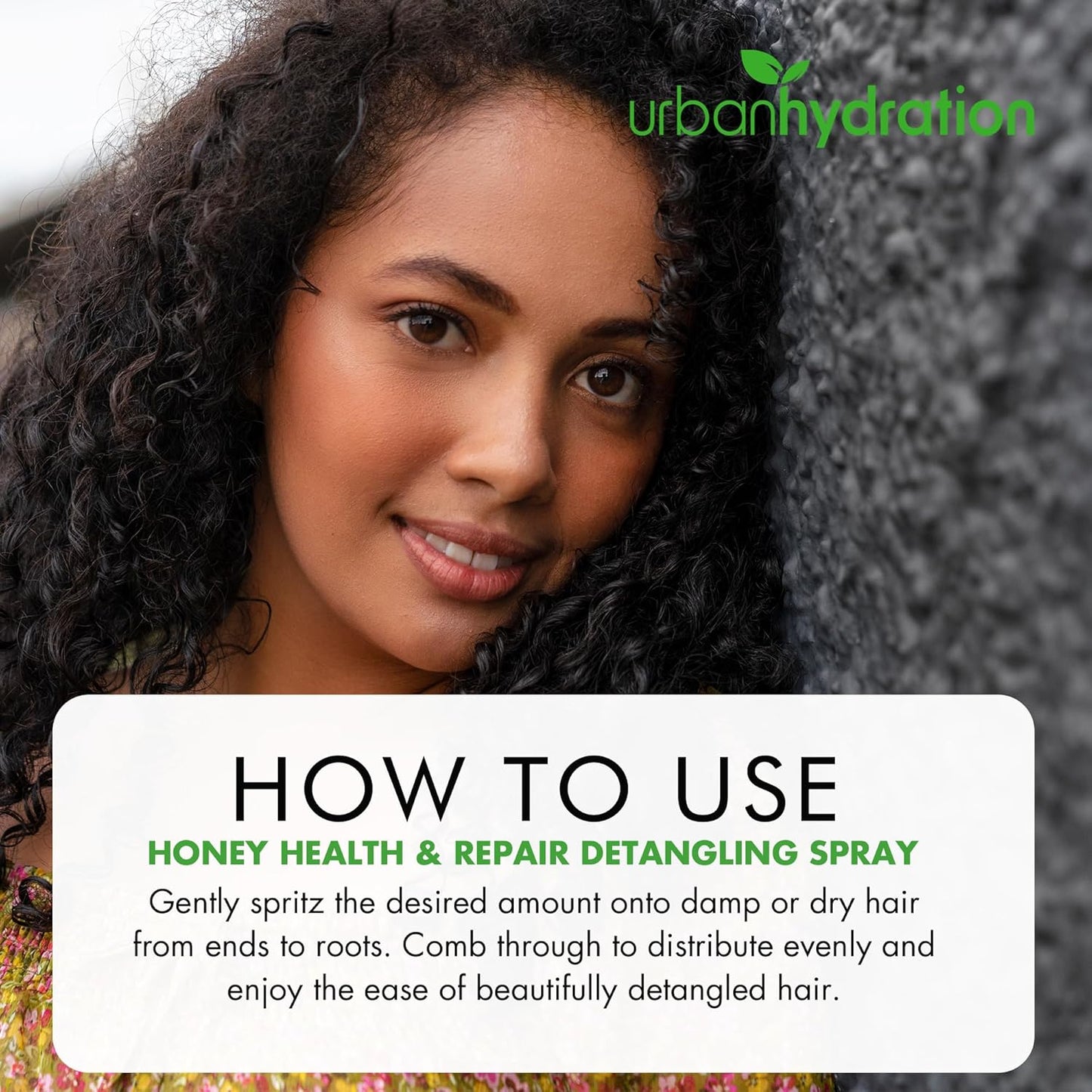 Urban Hydration Honey Hair Detangler - Sulfate & Paraben Free, Prevents Breakage & Tames Frizz | 9.1 Fl Oz