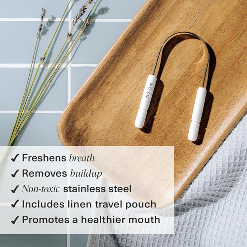 Boka Tongue Scraper - Stainless Steel Cleaner for Adults & Kids with Travel Case | Freshen Breath (Pack of 2)