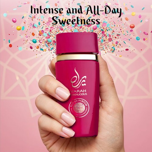 SAADAH Yarah Candilicious Eau De Parfum for Women 4.0 Fl.oz, 120ml Fruity Floral Gourmand Perfume, Sweet Strawberry Vanilla Cotton Candy, Gardenia Amber Musk, Long Lasting Luxury Fragrance