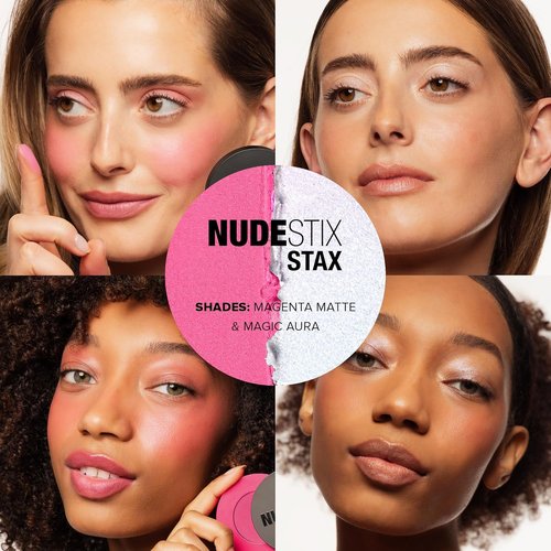 Nudestix STAX All Over Color Blush Balm - Multi-Use Cream Blush for Cheeks, Eyes & Lips | Soft Matte Finish