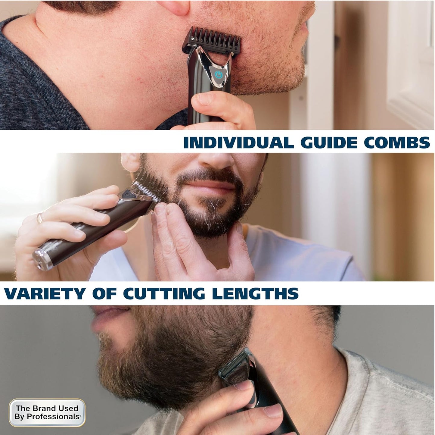 Wahl USA Stainless Steel Beard Trimmer - Lithium Ion 2.0+ Rechargeable Grooming Kit for Men | Model 9864