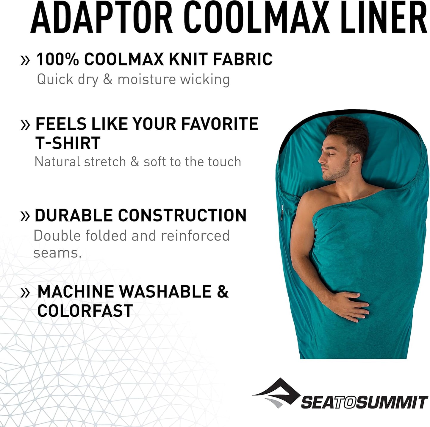 Sea to Summit Coolmax Sleeping Bag Liner - Lightweight Travel Bedding for Comfort & Warmth