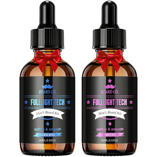 Skiennix Beard Oil for Men - Natural Sandalwood & Unscented Formula | 4 Fl Oz, 2 Pack, Softens & Moisturizes