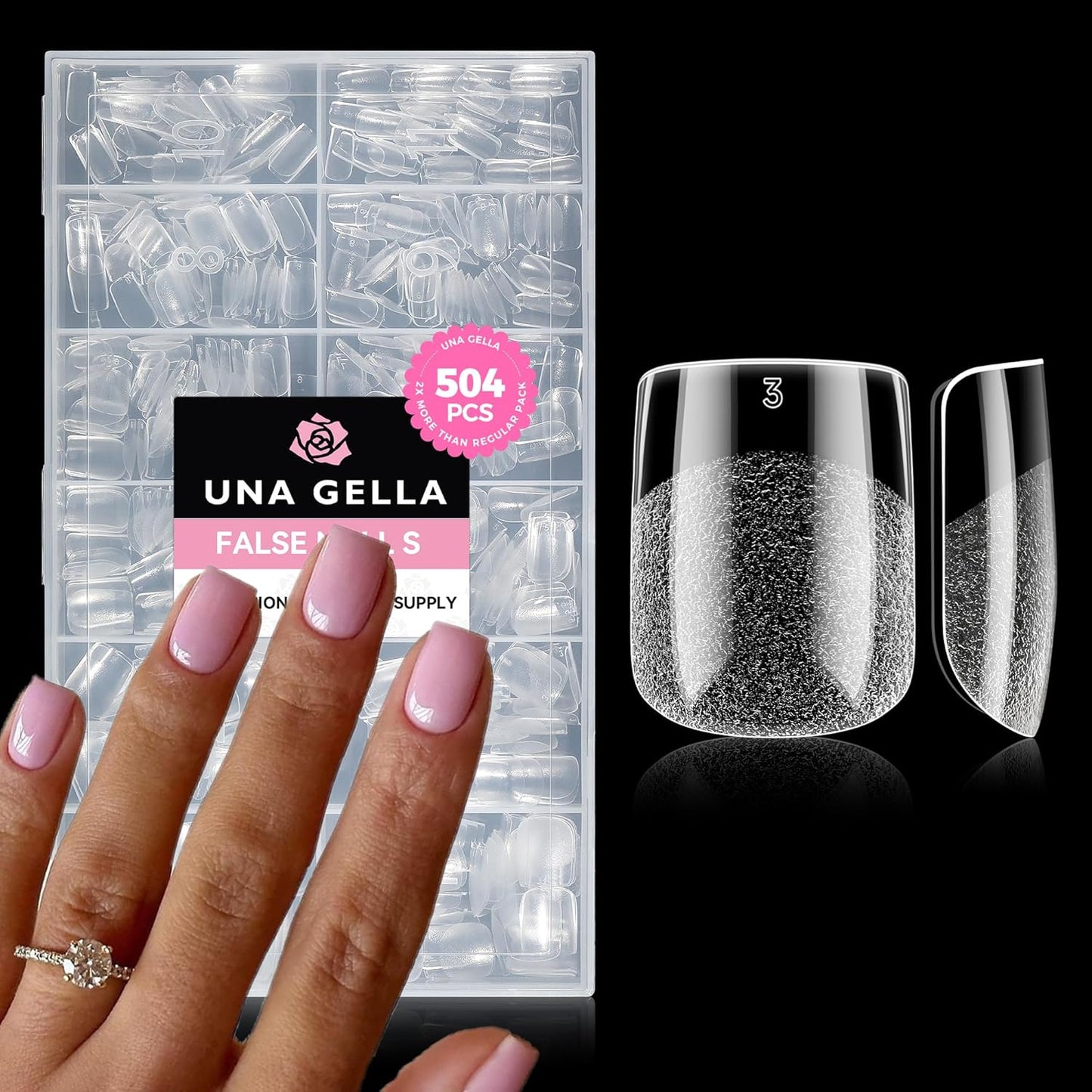UNA GELLA Gel Nail Glue, Solid Nails Gl ue Gel 40g Lamp Curing Needed Soak Off G LUE Strong Nail G LUE G el for Acrylic Fake Nails Tips Extension Press On Nails for Gelly Tips