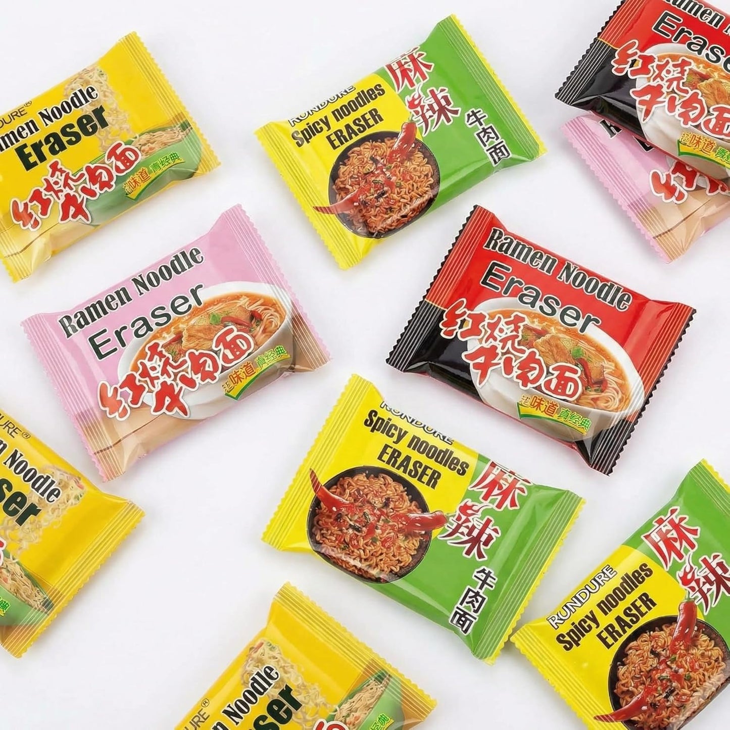 XANADU Cute Food Erasers - Fun Ramen Noodle Eraser Set for Kids | 16-Piece Collection