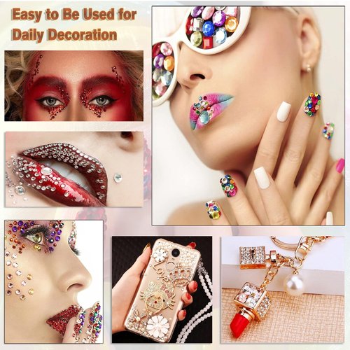 14400pcs Flatback Crystal Rhinestones Half Round Glue Fix Rhinestone for Crafts Nail Art（Crystal AB,SS4/1.4-1.6mm）