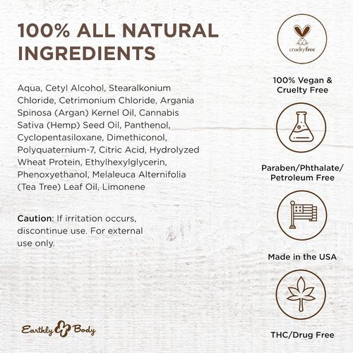 Earthly Body Miracle Oil Shave Cream - Reduces Nicks & Skin Irritation - Tea Tree, Hemp Seed & Argan Oils - 100% Vegan, Cruelty-Free