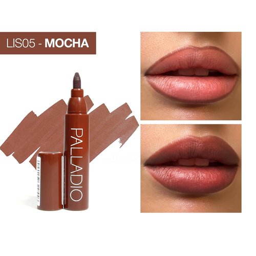 Palladio Lip Stain - Hydrating Waterproof Formula for Long-Lasting Matte Color | Mocha Cream