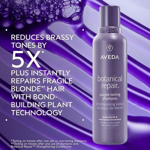 Aveda Botanical Repair Purple Toning Shampoo - Reduces Brassy Tones for Blonde & Silver Hair | 6.7 fl oz