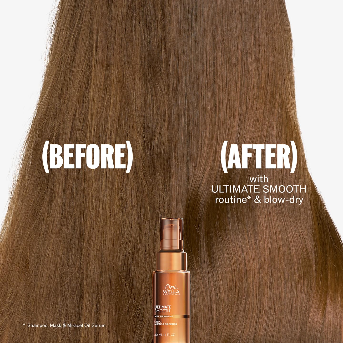 Wella Professionals ULTIMATE SMOOTH Shampoo - Shine & Smoothness for Dry, Dull, Frizzy Hair | Color Safe with Squalane & Omega 9