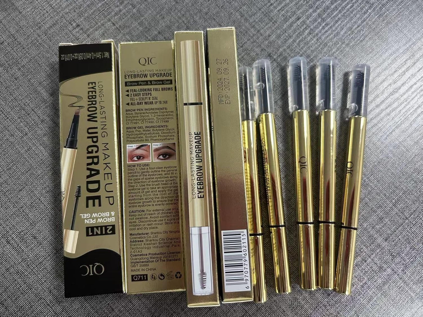 Skiennix 2-in-1 Long-Lasting Eyebrow Pencil & Brow Gel - Light Brown & Dark Brown Shades