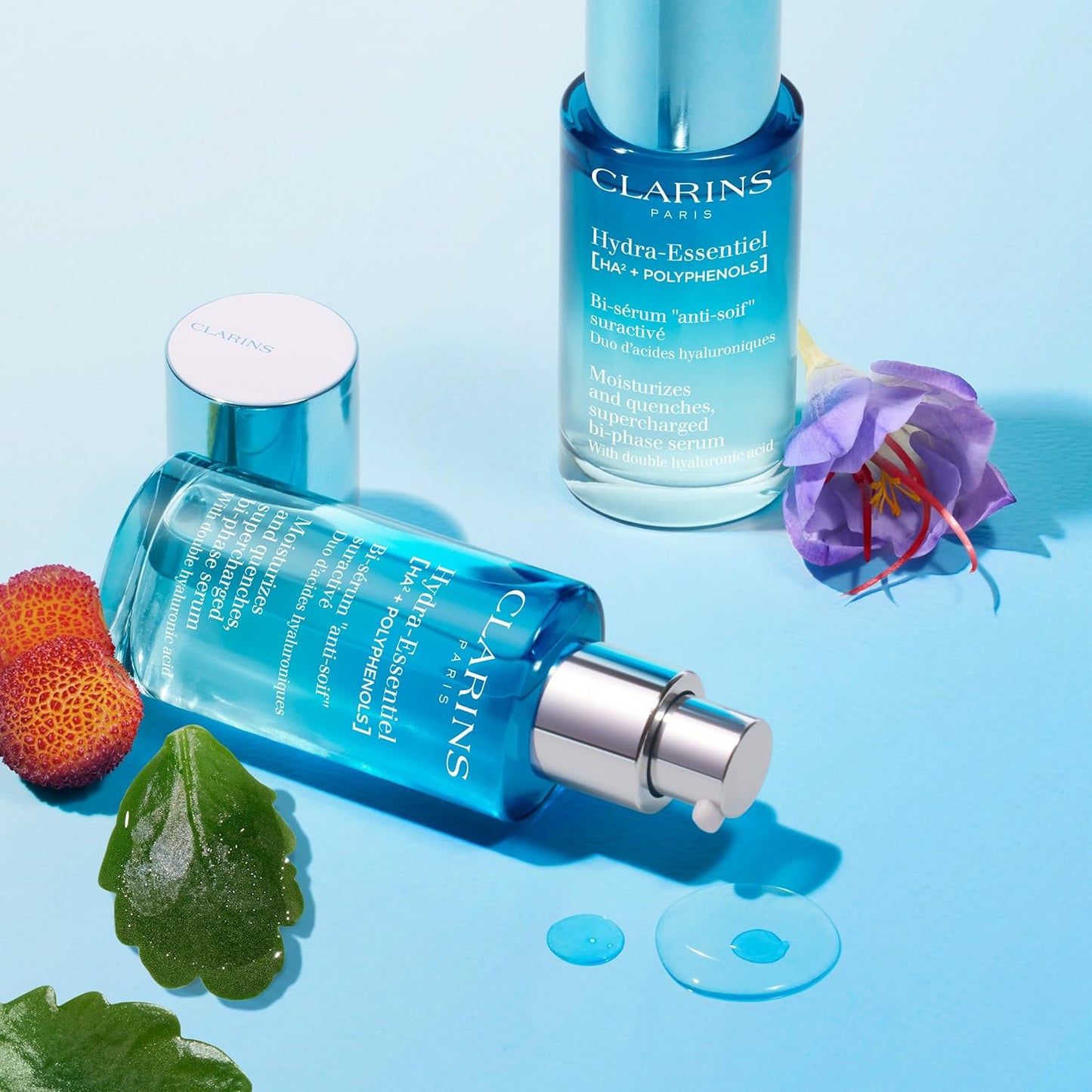 Clarins Hydra-Essentiel Bi-Phase Face Serum - Intense Hydration for Plumper Skin | 1 Fl Ounce