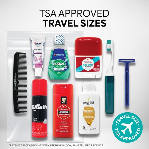 Handy Solutions Men's Travel Kit - 10 Piece Resealable Set for Easy Organization