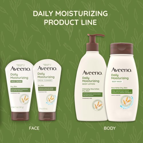 Aveeno Daily Moisturizing Facial Cleanser for Dry Skin, Hydrating Acne Face Wash with Soothing Oat for soft & Supple Skin, Free of Parabens, Sulfates, Fragrance, Dyes & Soaps, 5 fl. oz, 3 Pack