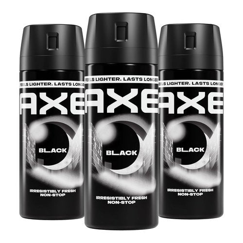 AXE Body Spray - Black 48-Hour Freshness - Aluminum-Free | 3 Count, 2.9 oz Each