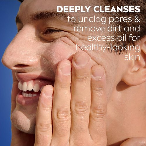 NIVEA MEN Deep Clean Face Wash - Exfoliating Charcoal Formula for Oily Skin | 2.5 Fl Oz Tube, Pack of 3