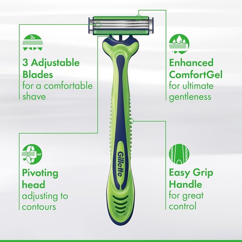 Gillette Sensor3 Sensitive Disposable Razors - 4 Pack for a Smooth, Comfortable Shave