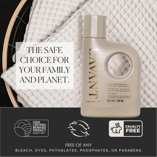 L'AVANT Collective Luxury Laundry Detergent - Ambre Santal | Natural Non-Toxic Liquid Soap | 30 oz