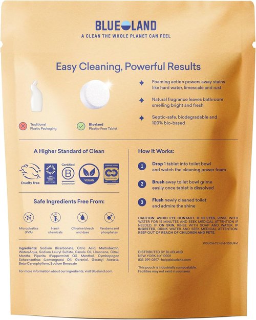 Blueland Toilet Bowl Cleaner Tablets - Plant-Based, Plastic-Free, Peppermint Eucalyptus | 28 Count, 2-Pack