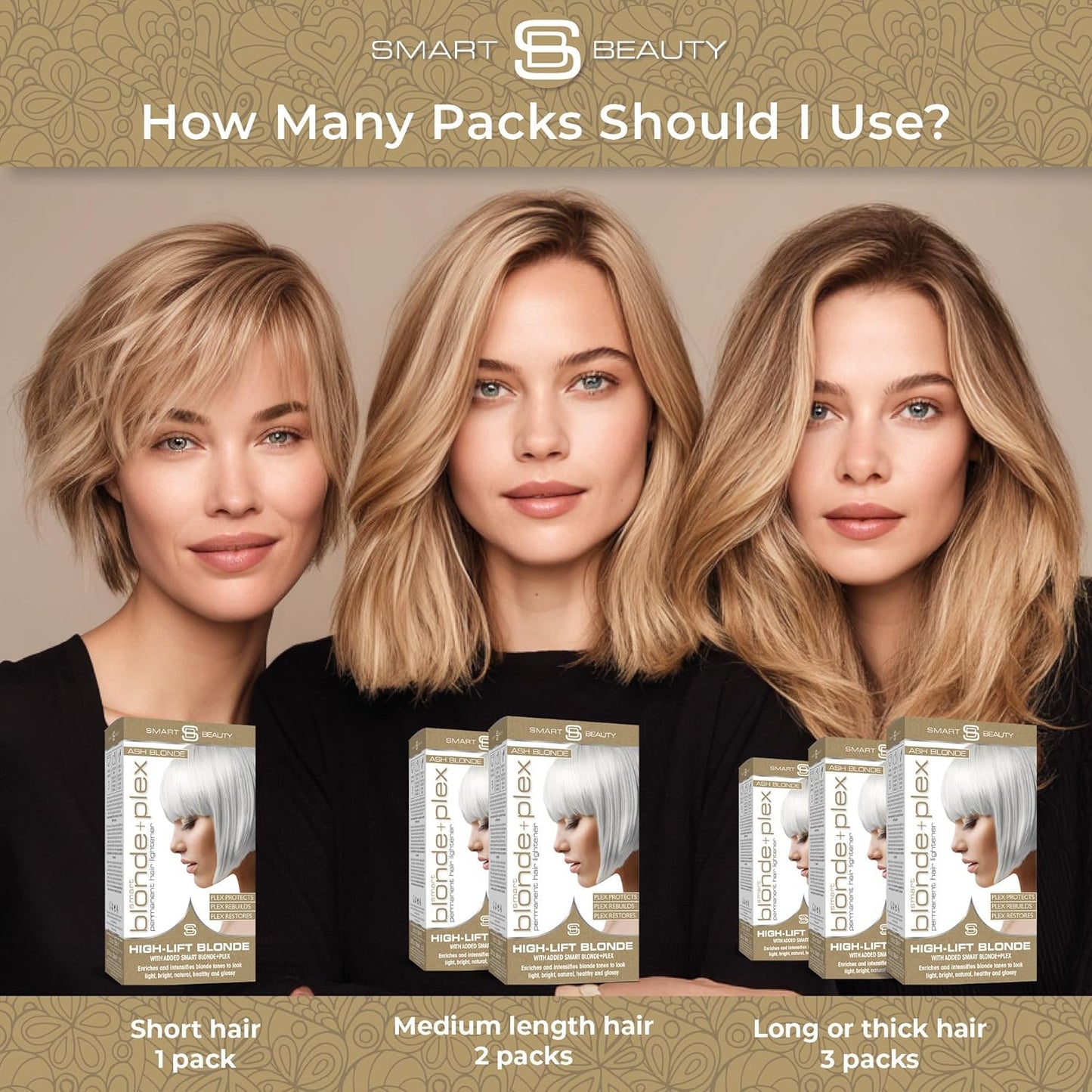 Smart Beauty Ash Blonde Hair Dye - Permanent Color with Plex Conditioner, Vegan & Cruelty-Free