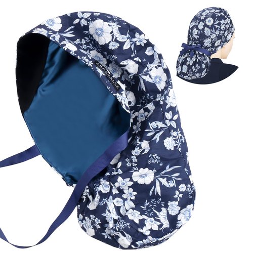 ABAMERICA Ponytail Scrub Caps for Women Surgical Caps Nurse Hat with Functional Ponytail Holder for Long Hair, Single or Satin-Lined