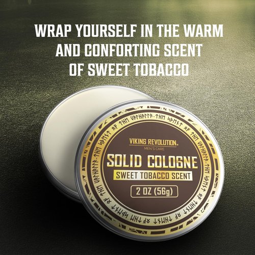 Viking Revolution Sweet Tobacco Solid Cologne for Men - 2 Oz Balm Perfume - Travel Wax (1 Pack)